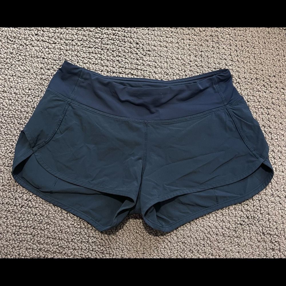 size 4 navy blue lululemon speed shorts